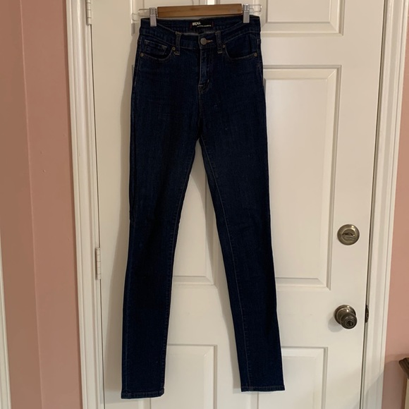 BDG High Rise Cigarette Super Skinny Stretchy Jeans dark indigo urban outfitters - Picture 3 of 8